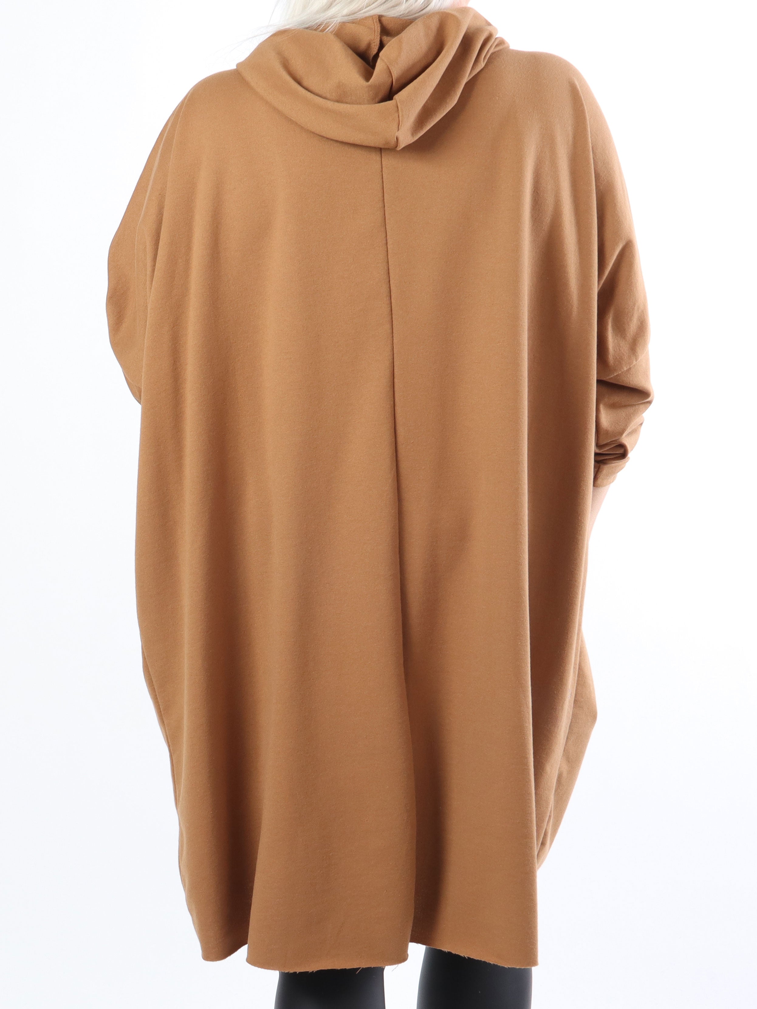 Rock - Cool klänning i stora storlekar med huva och text